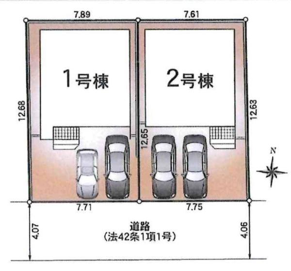 岡崎市上地町第8　全2棟・1号棟