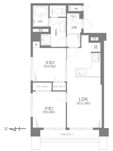 セザール御殿山(間取り)
