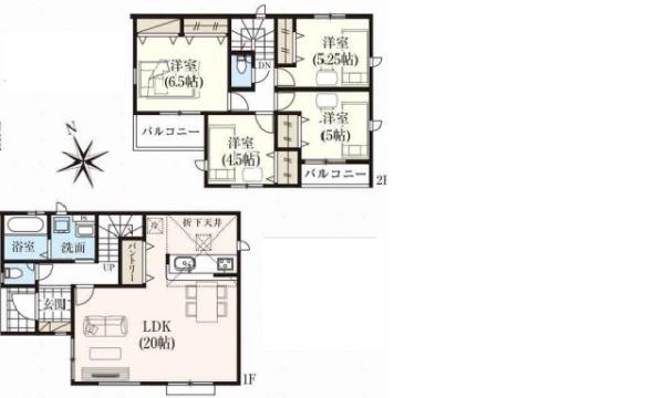 東久留米市八幡町3丁目 全2棟 1号棟 新築戸建