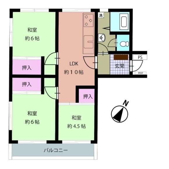 稲毛ファミールハイツ 7号棟(間取り)