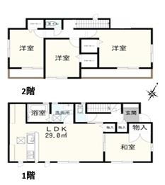 野田市山崎の中古一戸建て(間取り)