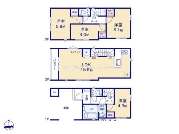 川崎市多摩区宿河原４丁目新築戸建D号棟