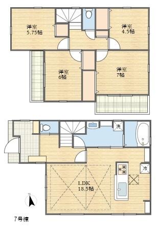 稲城市若葉台1丁目新築戸建6号棟(間取り)