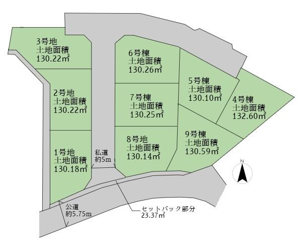 稲城市若葉台1丁目新築戸建6号棟(区画図)