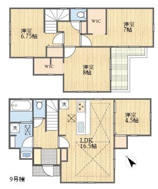稲城市若葉台1丁目新築戸建9号棟(間取り)