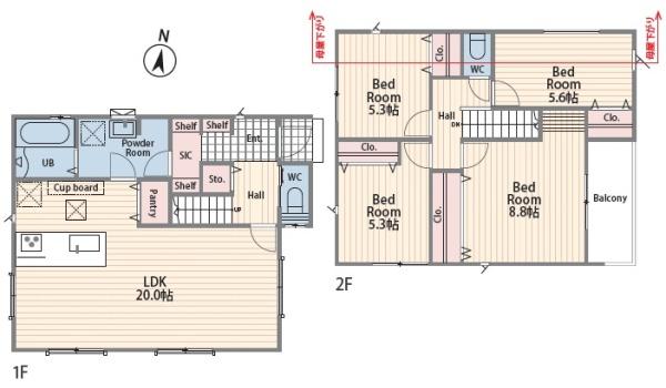 川崎市麻生区王禅寺西　新築戸建　LDK20帖　4LDK