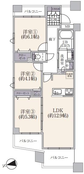ミレニアムコート向ヶ丘遊園　リフォーム済み３ＬＤＫ