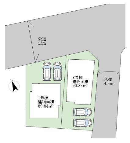 稲城市押立　新築戸建1号棟　太陽光パネル　４LDK