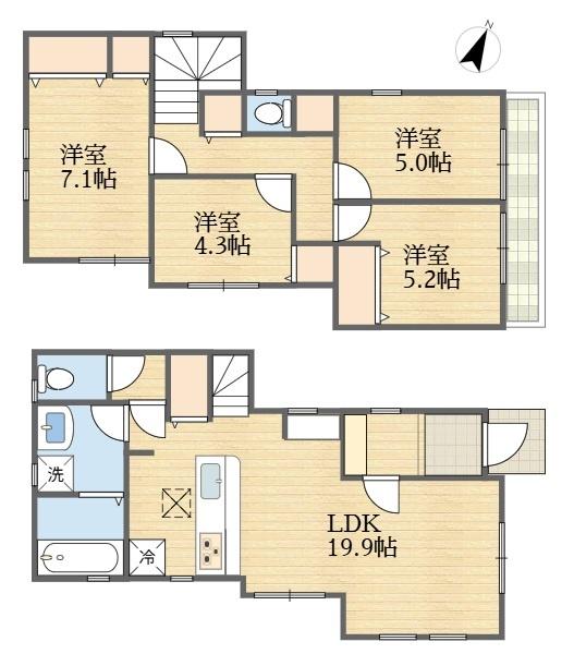 稲城市坂浜新築戸建１号棟　4LDK　ZEH水準省エネ住宅