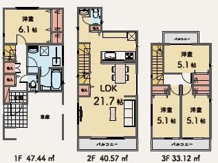 稲城市東長沼新築戸建A号棟　４LDK　LDK２１帖超