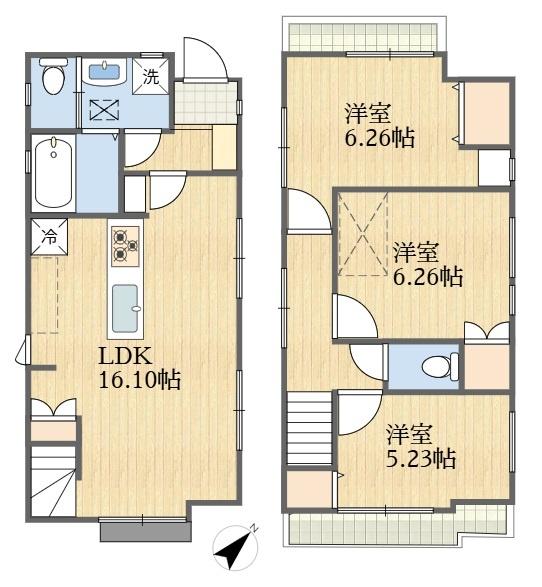 稲城市百村新築戸建１号棟　ZEH水準　小学校まで徒歩５分