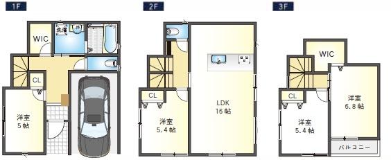 稲城市押立新築戸建　A号棟　2階リビング