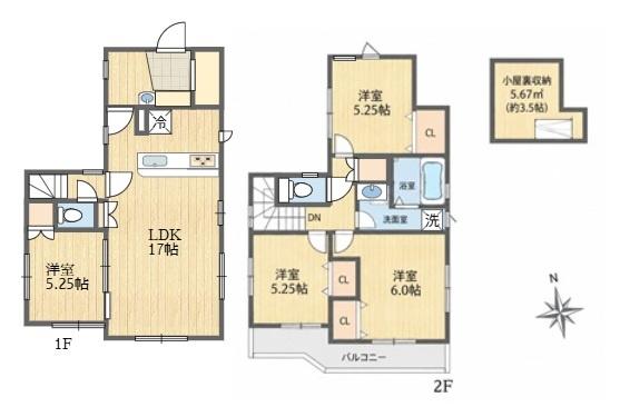 稲城市東長沼新築戸建　９号棟　完成済み