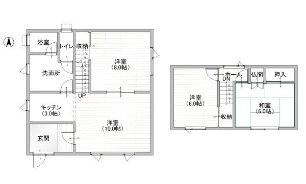 西12条南12丁目の中古住宅　※旗竿地