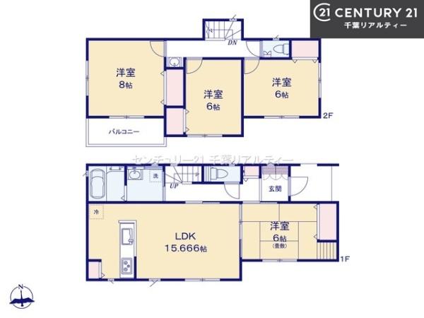 船橋市二和西5丁目 6号棟(間取り)