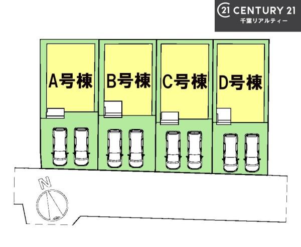 船橋市二和東5丁目 A号棟(全体区画図)