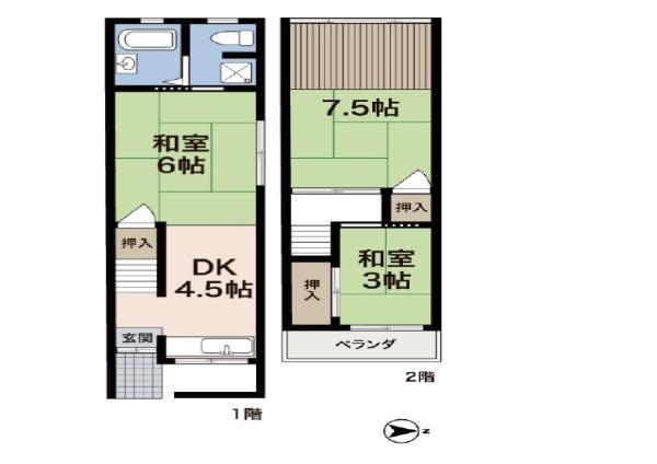 東大阪市下六万寺町３丁目の中古一戸建て