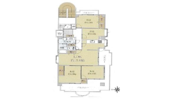 シャルマンコーポ枚岡公園F棟中古マンション(間取り)