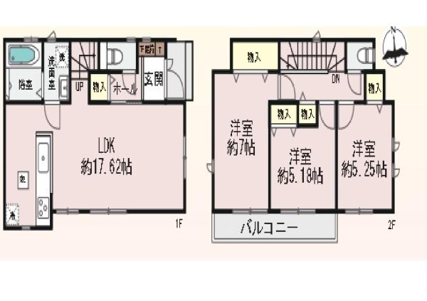東大阪市大蓮東2丁目の新築一戸建(間取り)