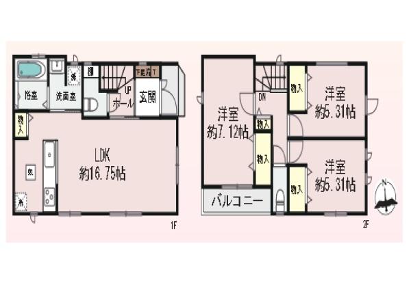 東大阪市大蓮東2丁目の新築一戸建(間取り)