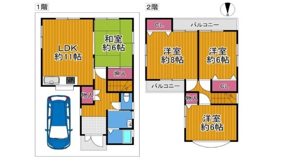 八尾市旭ケ丘２丁目の中古一戸建