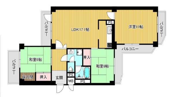 ハイタウン石切Ｆ棟中古マンション