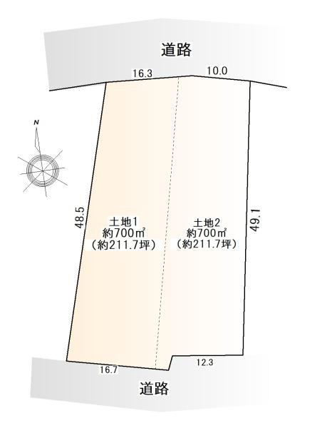 知多市八幡字鍋山　売地　2区画