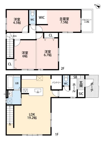豊明市阿野町2期1号棟新築戸建全2棟