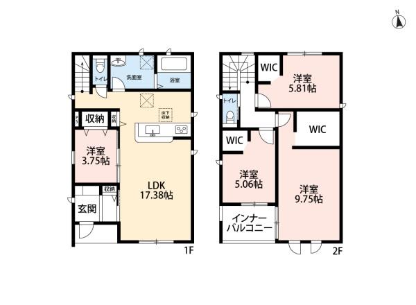 豊田市広川台小学校前　2号棟新築戸建　全2棟
