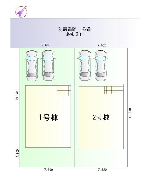 豊田市鴛鴨町第22号棟新築戸建全2棟(全体区画図)