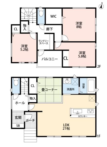豊田市第4東山町1号棟新築戸建全2棟