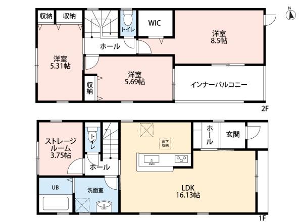 豊田市小川町1号棟新築戸建全2棟