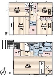 綾瀬市蓼川1丁目1期新築分譲1号棟