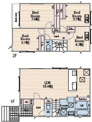 綾瀬市蓼川1丁目1期新築分譲2号棟