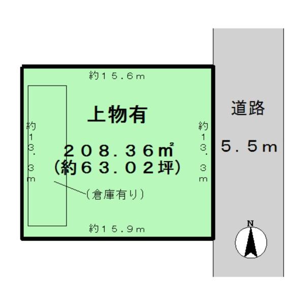 天理市庵治町　建築条件なし土地