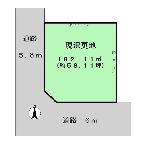 橿原市新口町　建築条件なし土地