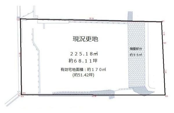 橿原市菖蒲町１丁目　建築条件なし土地