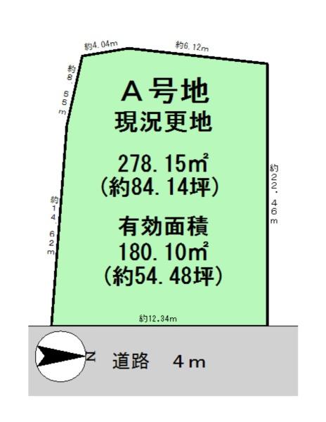 桜井市河西Ａ号地建築条件なし土地