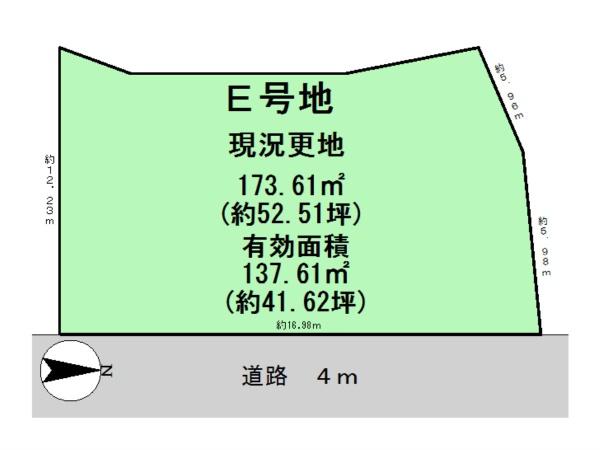 桜井市河西Ｅ号地建築条件なし土地