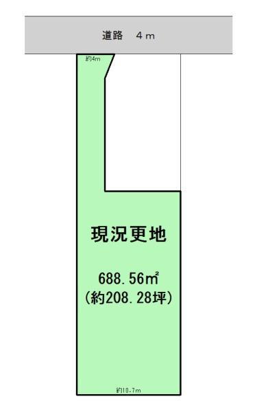 天理市田町建築条件なし土地