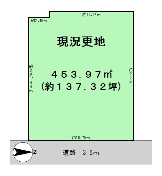 橿原市土橋町建築条件なし土地