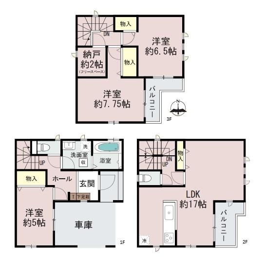 柏原市法善寺4丁目/新築一戸建(間取り)