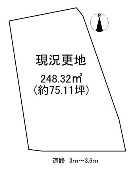 北葛城郡広陵町平尾 建築条件なし土地