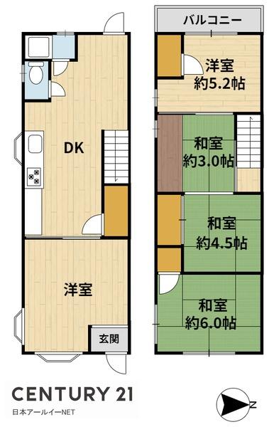 高槻市南松原町の中古テラスハウス