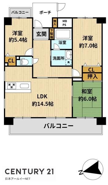 プランヴェール高槻阿武山　5階
