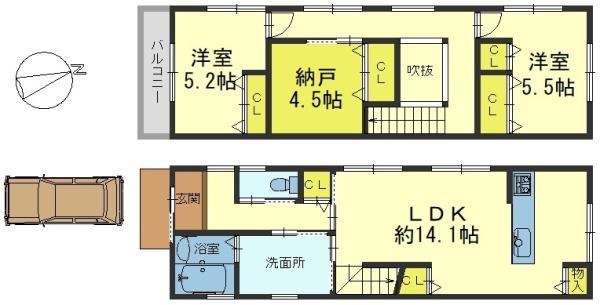 京都市山科区北花山中道町の中古一戸建