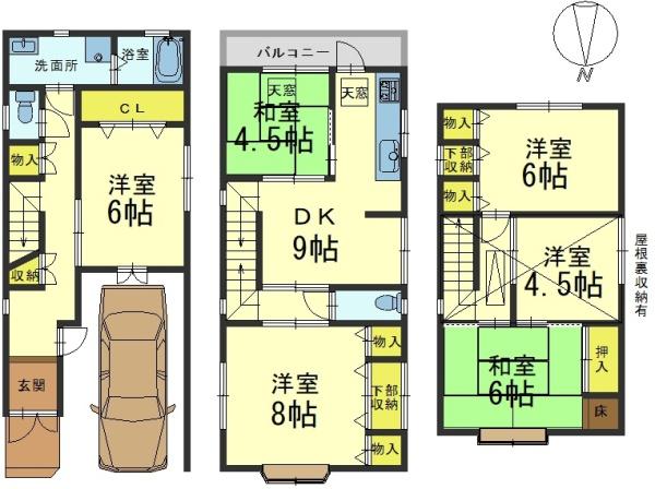 京都市山科区音羽草田町の中古一戸建