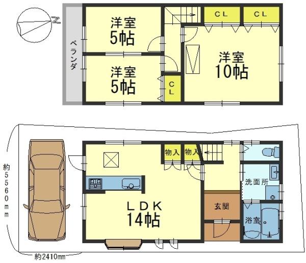 京都市山科区北花山河原町の中古一戸建て