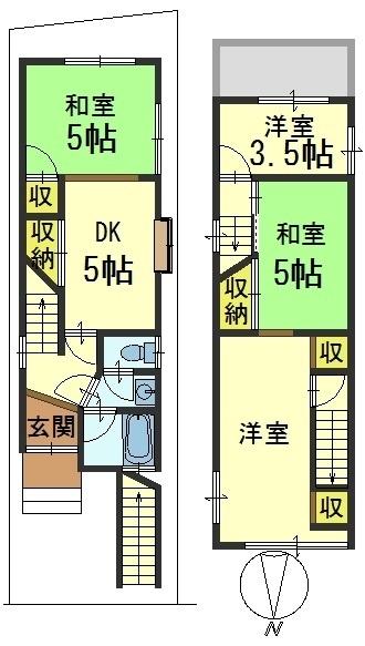 京都市山科区北花山寺内町の一戸建