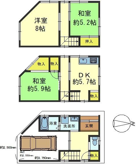 京都市山科区北花山河原町の中古一戸建